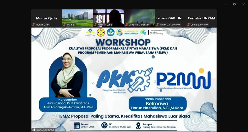 TEKNIK MESIN UNPAM SERANG IKUT KEGIATAN WORKSHOP KUALITAS PROPOSAL PKM DAN P2MW.