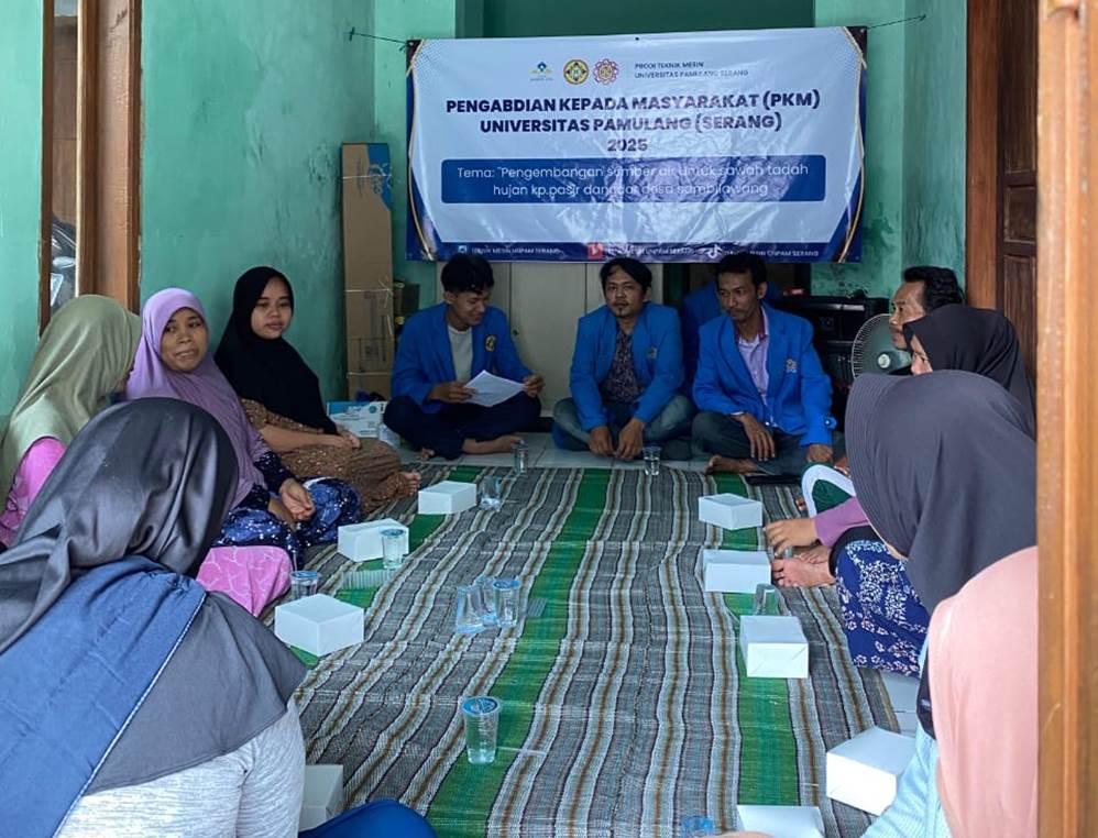PELAKASANAN PKM MAHASISWA TEKNIK MESIN UNPAM SERANGN DENGAN TEMA PREVENTIVE MAINTENANCE POMPA SUBMERSIBLE